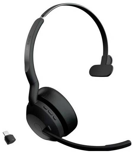 Jabra Evolve2 55 Link 380/390a MS Mono L On Ear Headset Bluetooth® mono crna poništavanje buke, smanjivanje šuma mikrofo-0