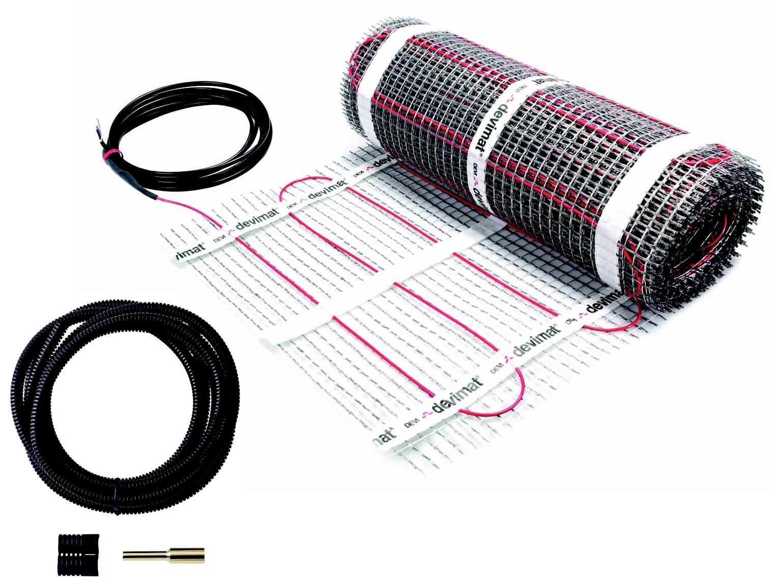Sustav podnog grijanja: Razvijena grijalna prostirka, električni kabel, zaštitna cijev i temperaturni senzor. Idealan za ravnomjernu raspodjelu topline.