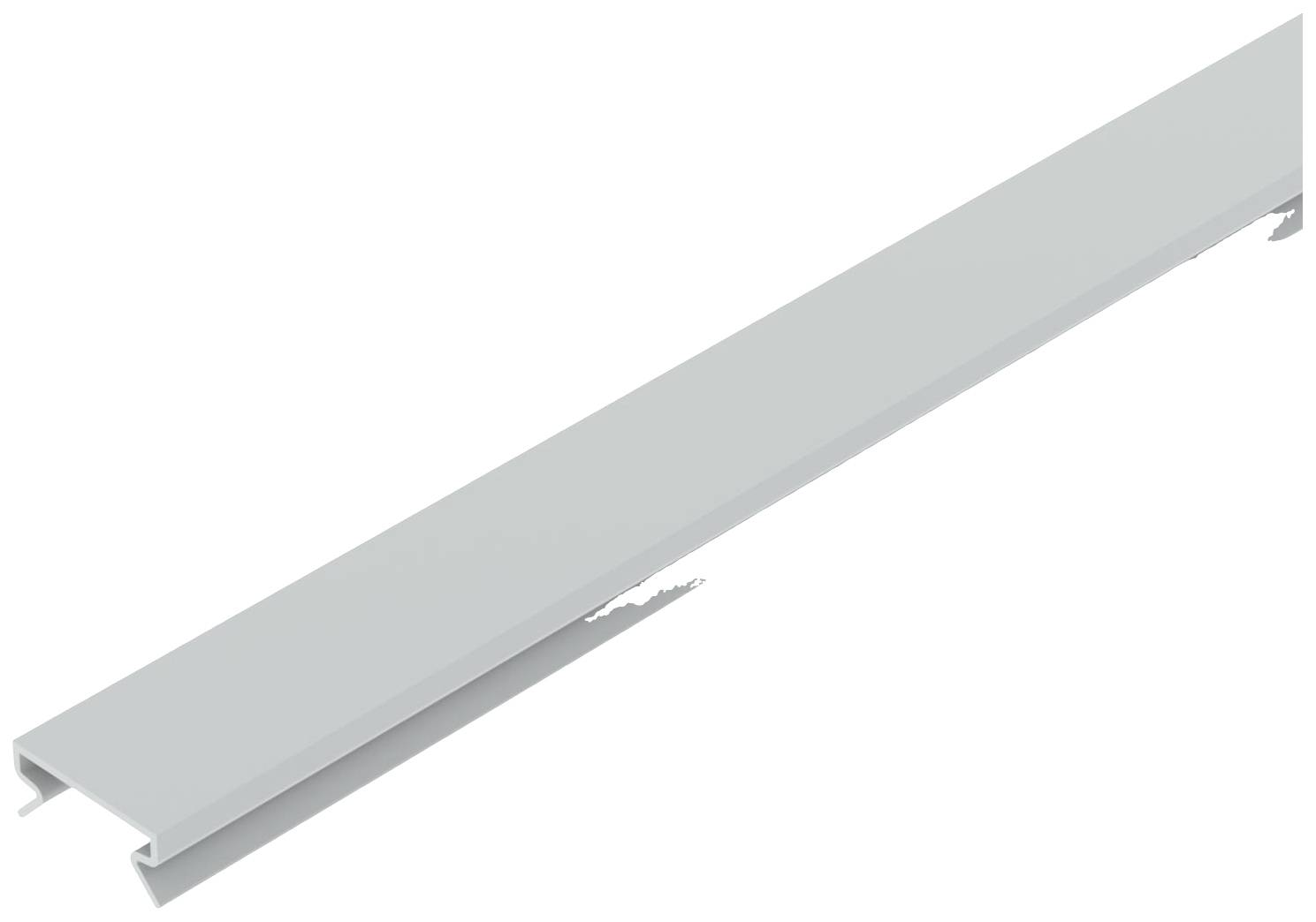 Bijeli L-oblikovani aluminijski profil koji se koristi kao okvir ili obloga. Ima gladku površinu.