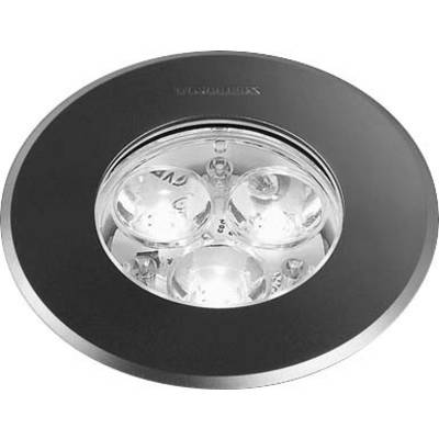 Okrugla stropna lampa s tri ugrađene LED žarulje, srebrnog okvira, pogodna za moderne stambene prostore ili uredske prostore.