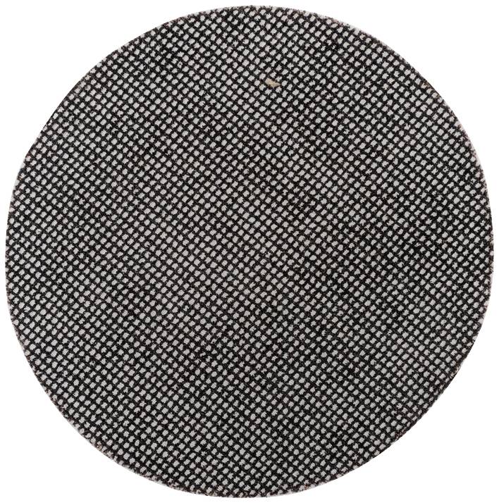 Okrugli tepih u crno-bijeloj boji s detaljnim geometrijskim uzorkom sastavljenim od brojnih malih kvadrata.