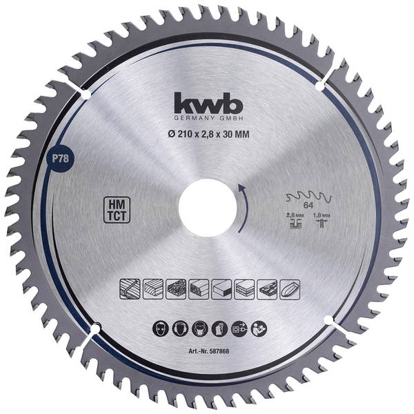 kwb  587868 list kružne pile od tvrdog metala 210 x 30 mm  1 St.