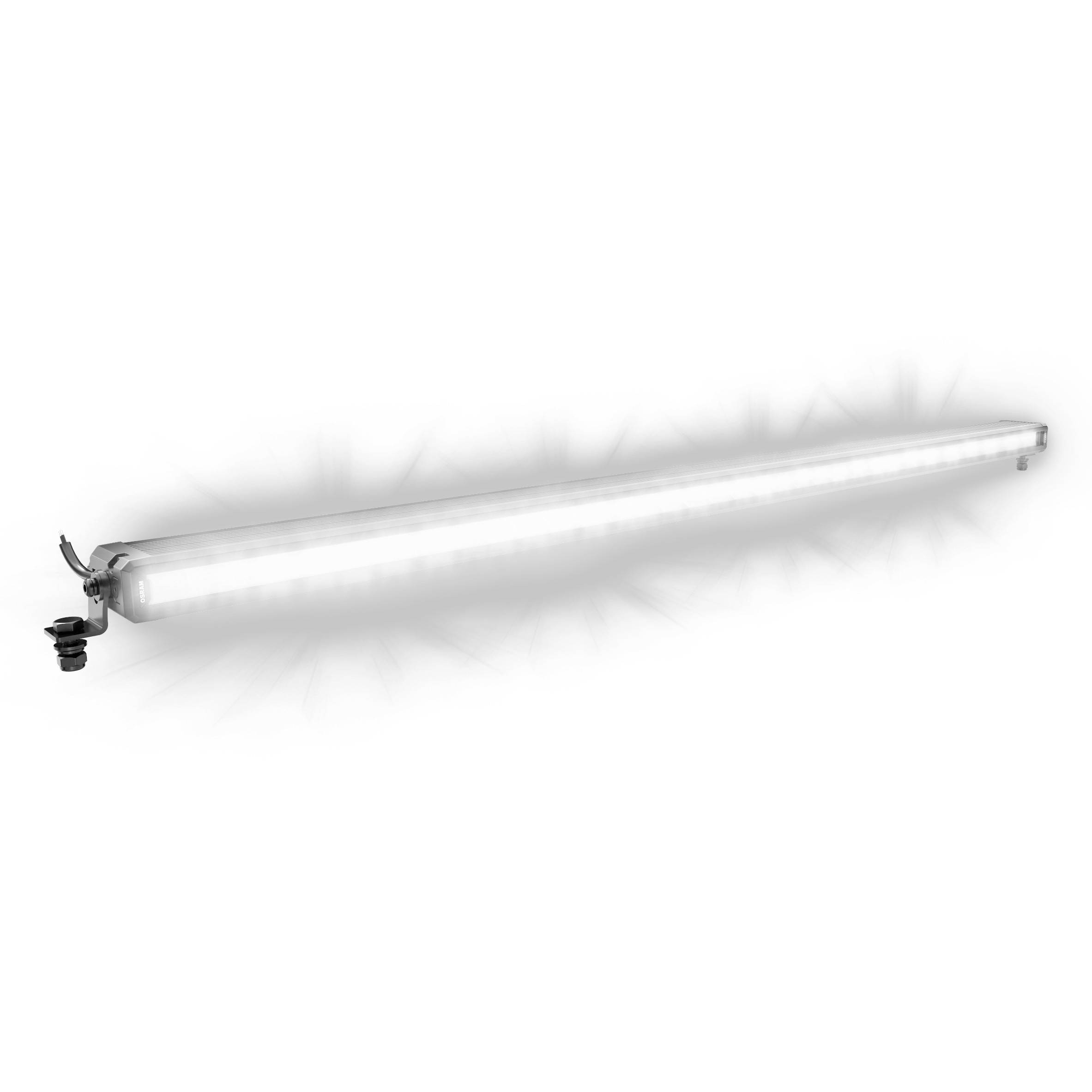 Duguljasta LED-traka za osvjetljenje s kabelskim priključkom koja emitira ravnomjerno bijelo svjetlo.