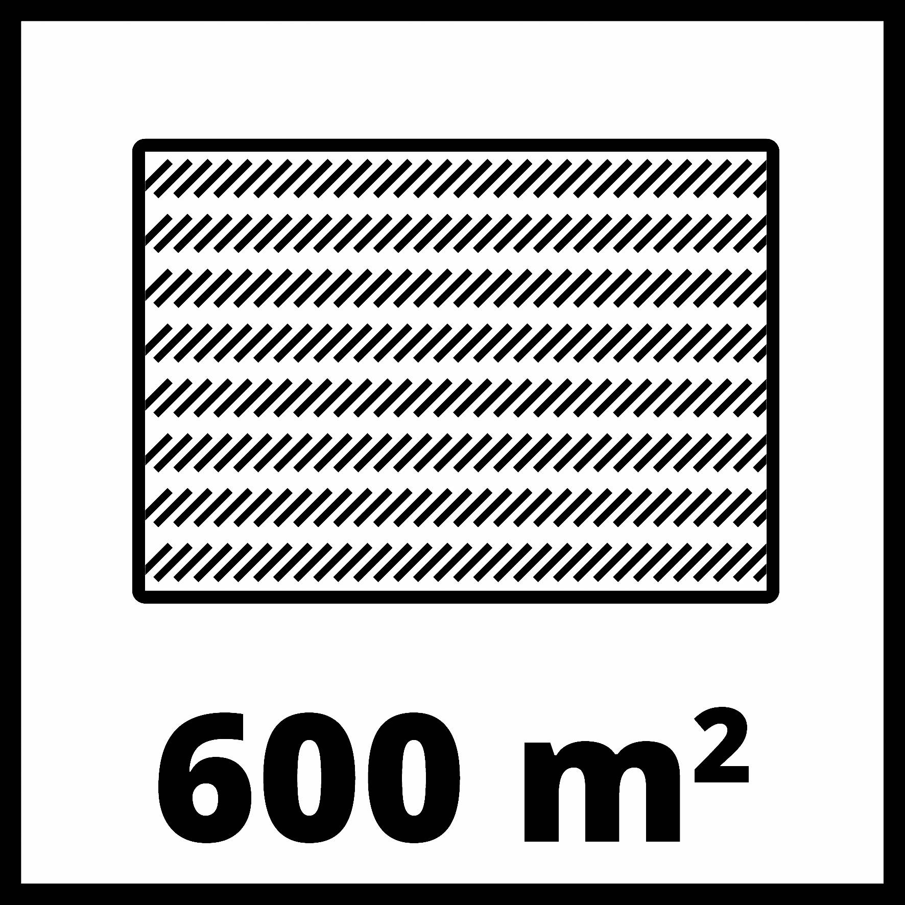 Grafikon prikazuje pravokutnik s kosim linijama, a ispod stoji '600 m²'.