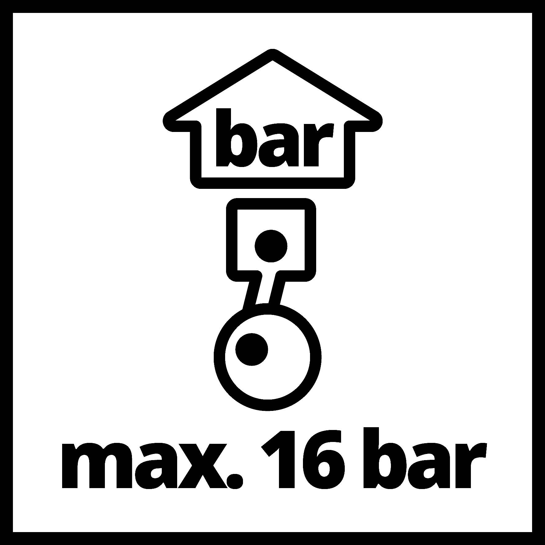 'Maks. 16 bara' prikazuje sliku sa simbolom koji podsjeća na piktogramsku grafiku, vjerojatno upozoravajući na granicu tlaka.