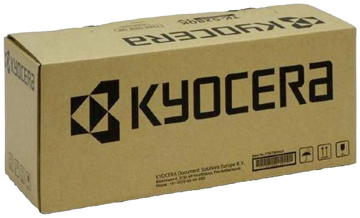 Smeđa kartonska kutija s logotipom i natpisom 'KYOCERA'. Podesna za transport ili skladištenje proizvoda.