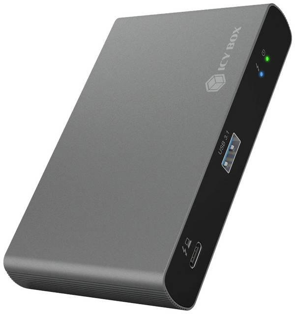 ICY BOX 60643 USB-Hub 3+1 ulaz Thunderbolt 4, USB a, DC utičnica 3.5 mm Thunderbolt™ 4 40 GBit/s  antracitna boja IB-HUB801-TB4, Thunderbolt™ 4 Type-C® HUB auf 3x Thund. 4 und 1x USB 3.2 Gen 2