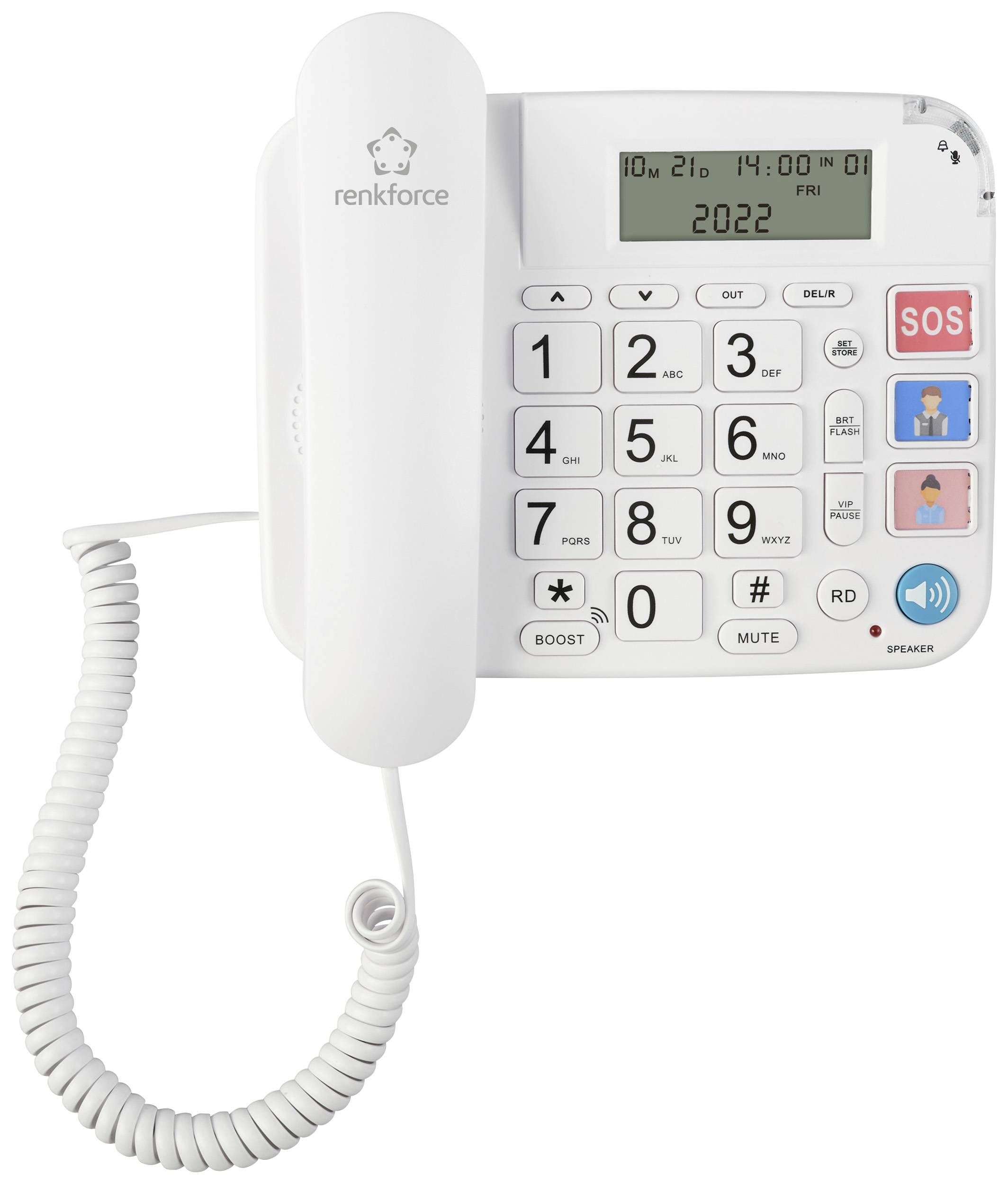 Telefon s velikim tipkama i zaslonom. Tipke za SOS, primanje i završavanje poziva, podešavanje glasnoće, poruke i digitalni zaslon.