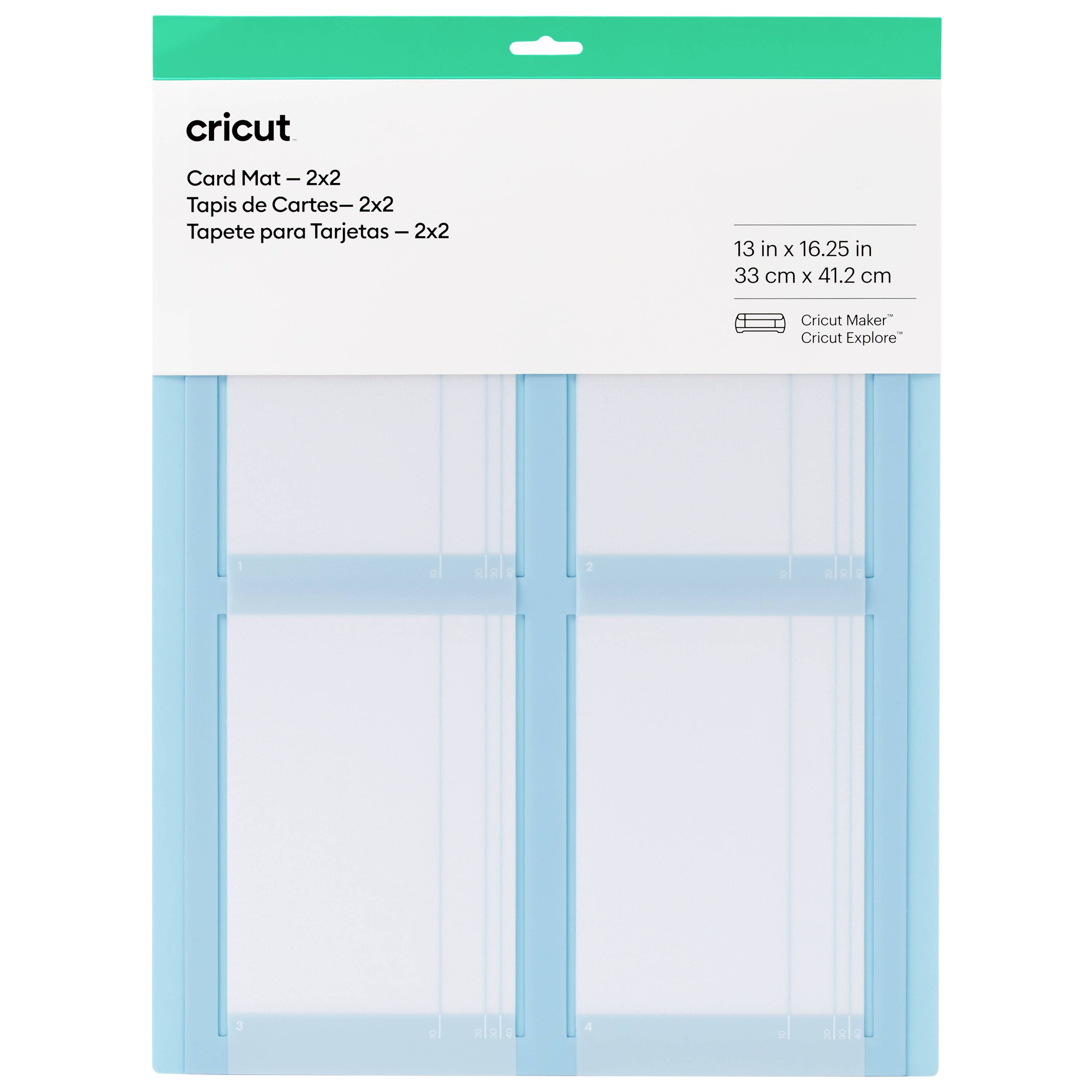 'Cricut Card Mat – 2x2', plavi, kompatibilan s Cricut Maker i Cricut Explore, veličina: 33 cm x 41,2 cm.