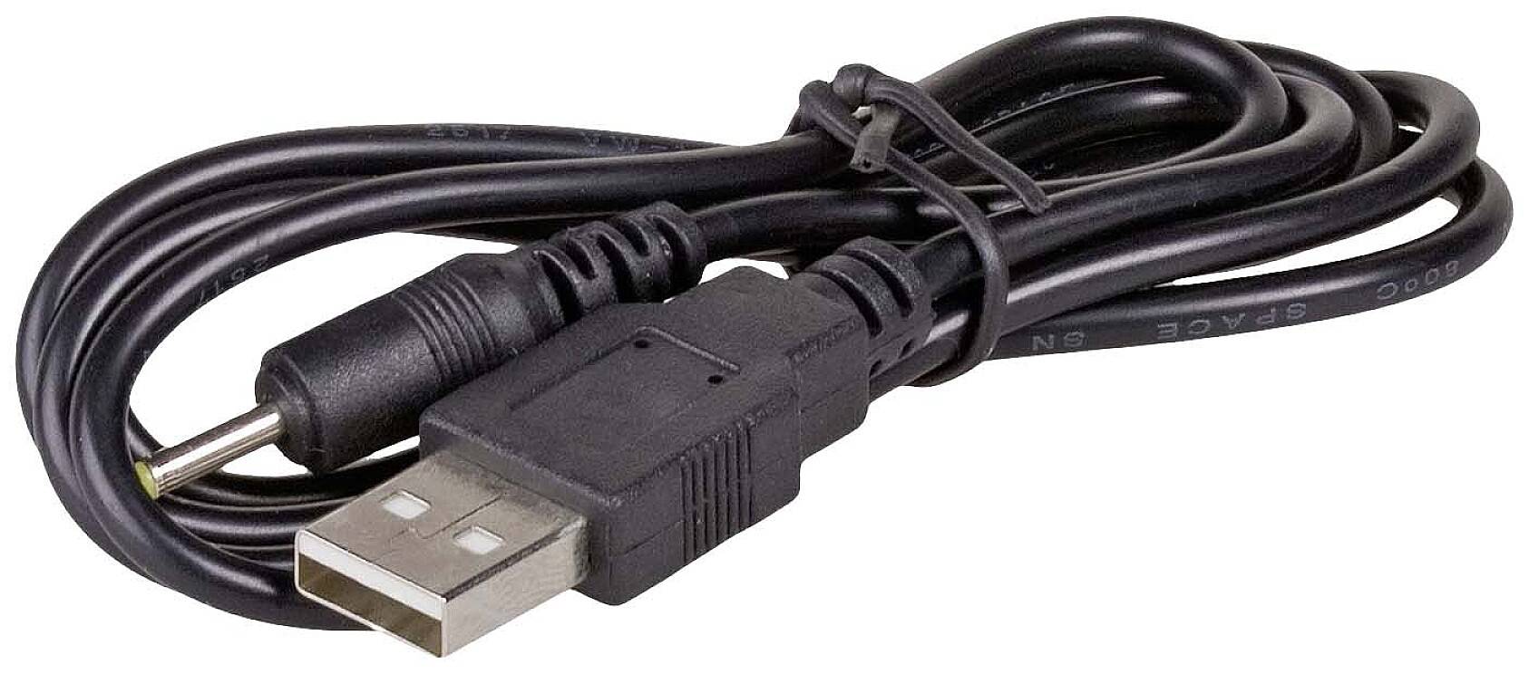 Akyga AK-DC-02 USB-laadkabel DC-stekker 2,5 mm 0.80 m Zwart