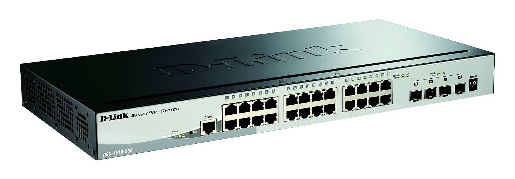 D-Link mrežni switch s više Ethernet priključaka, pogodan za distribuciju mrežnih povezivanja u većim mrežama.