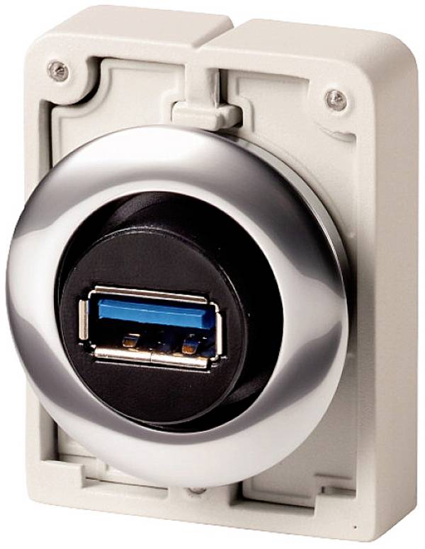 Ugrađena utičnica, s trajno priključenim USB 3.0 utikačem, tip A, metalni prednji prsten ženski, ugradbeni M30C-FUSB Y7-187082 Eaton Sadržaj: 1 St.