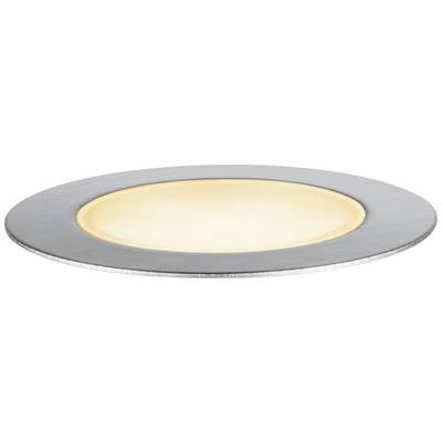 Ravna stropna lampa s okruglim srebrnim okvirom i toplom bijelom svjetlošću u sredini. Idealna za moderne unutarnje prostore.