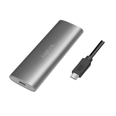 Vanjski LogiLink SSD s USB-C priključkom, srebreno kućište, idealan za brzo i prenosivo pohrana podataka.