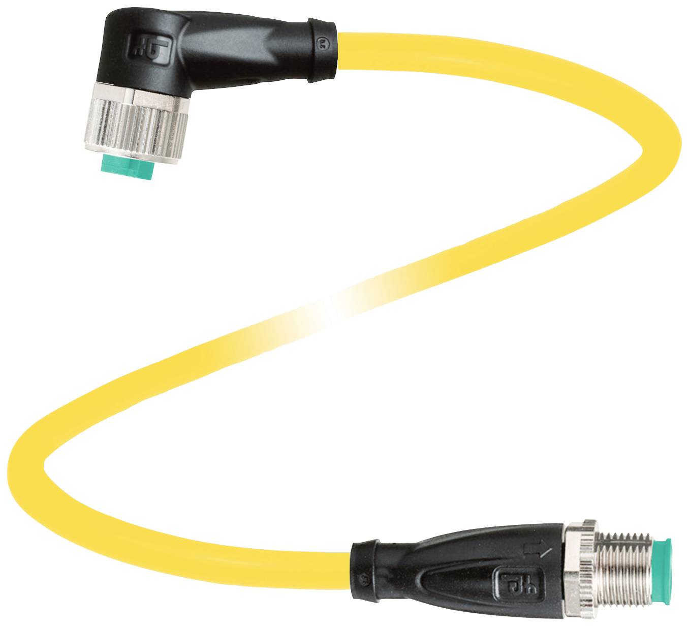 Žuti mrežni kabel s kutnim i ravnim konektorom. Koristi se za industrijske primjene.