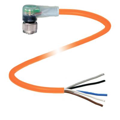 'Narančasti kabel s metalnim utikačem, više golih žica u različitim bojama. Pogodan za električne spojeve.'