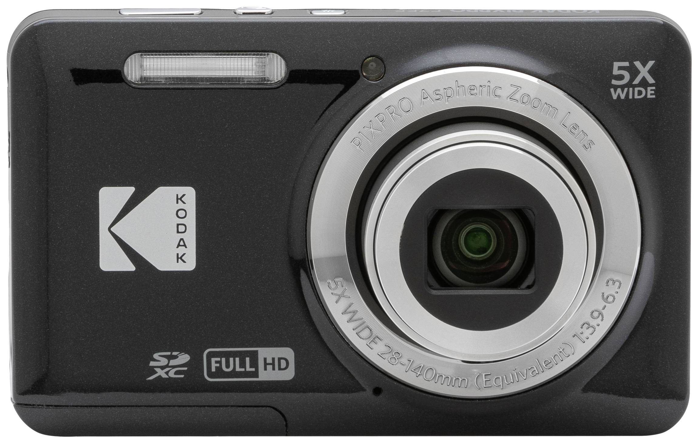 Kodak Pixpro FZ55 Friendly Zoom Appareil photo numérique 16 Mill. pixel Zoom optique: 5 x noir vidéo Full HD, HDR-Video, batterie intégrée