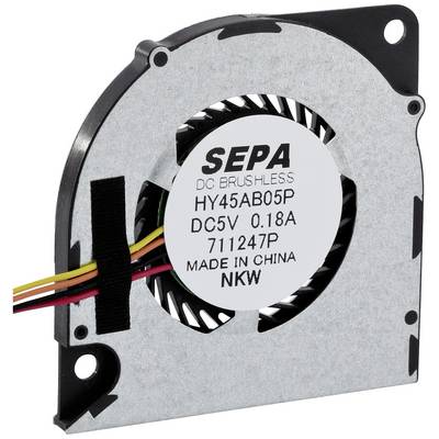 Ventilator s natpisom 'SEPA DC BRUSHLESS, HY45AB05P, DC5V 0.18A, 711247P, MADE IN CHINA, NKW' na prednjoj strani.
