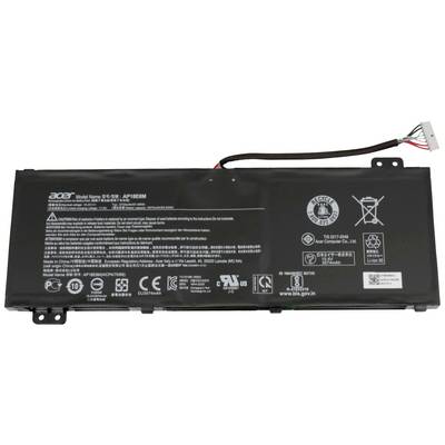 Pravokutna baterija za prijenosno računalo Acer, model AP18E8M. Sadrži tehničke informacije i simbole za sigurno rukovanje.
