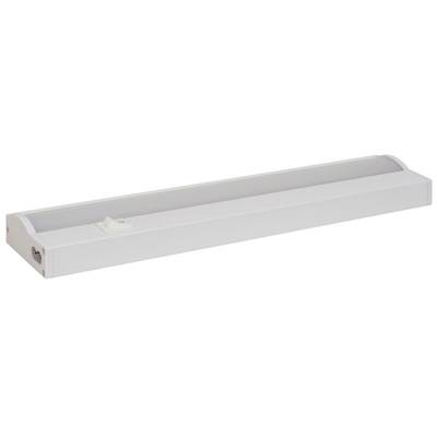 Jednoredna bijela LED podfrezna lampa, pogodna za osvjetljenje kuhinje. Jednostavnog, modernog dizajna s integriranim prekidačem.