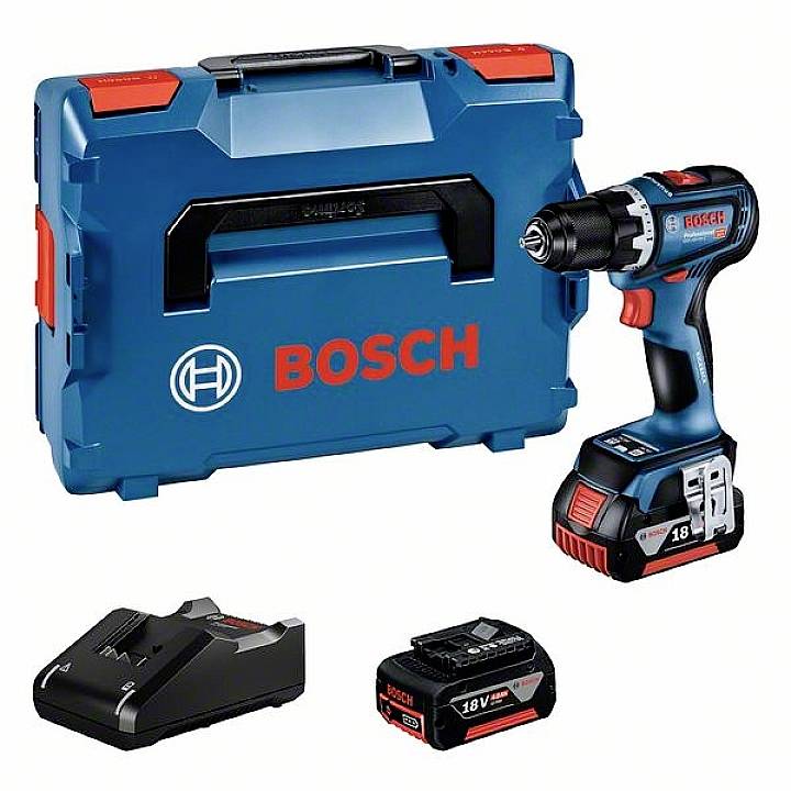 Bosch Professional GSR 18V-90 C 06019K6004 Borrskruvdragare batteri 18 V 4.0 Ah Li-Ion inkl. 2x batterier, inkl. laddare, inkl. v&auml;ska