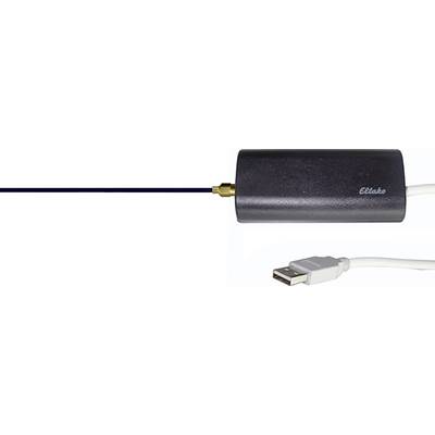 Crna antena s USB priključkom i zlatnim učvršćenjem. Natpis 'Eltako' na kućištu.