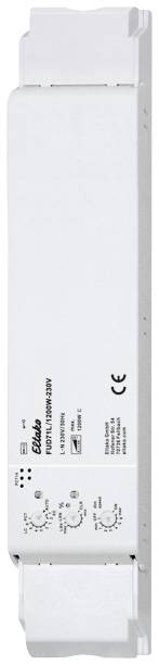 Bijeli elektronički transformator s natpisima i kotačićima za podešavanje na prednjoj strani, pogodan za svjetiljke do 360W.