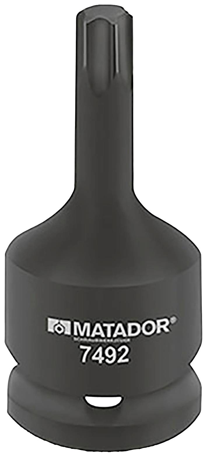 Crni Torx bit s oznakom 'MATADOR 7492', s postepeno suženim vratilom. Pogodan za profesionalnu upotrebu, čvrst i dugotrajан.