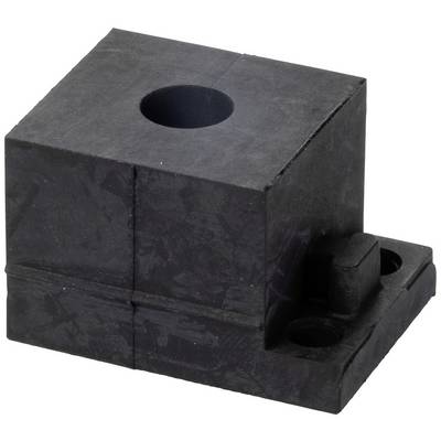 Crni plastični blok s dva otvora i pravokutnom bazom.