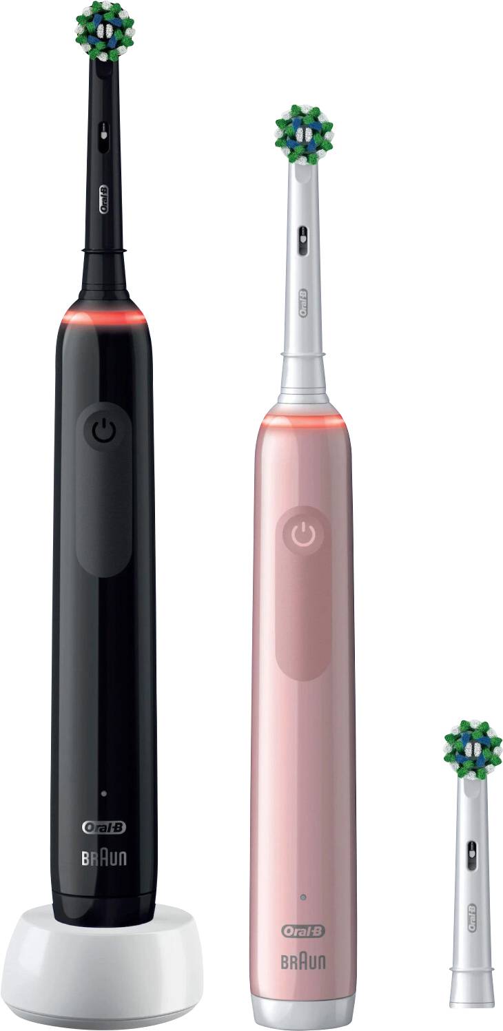 Oral-B Pro3 3900 612626 električna četkica za zube crna, ruža-0