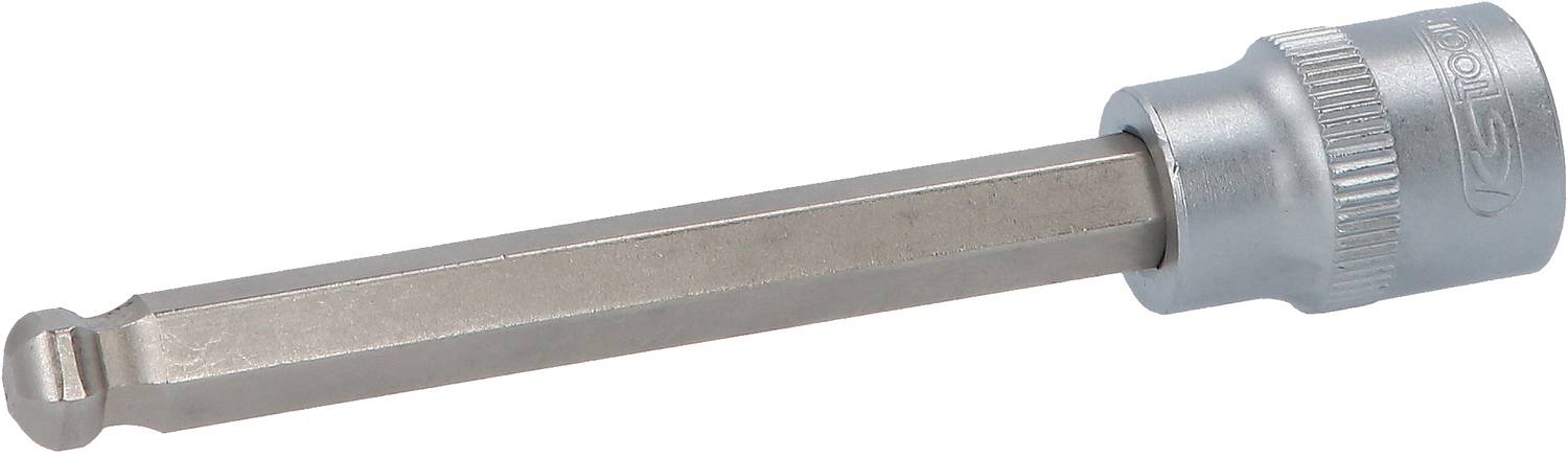 Metalni nasadni ključ, dugog šesterokutnog stabla s narebranom ručkom, za pritezanje i odvrtanje matrica i vijaka.