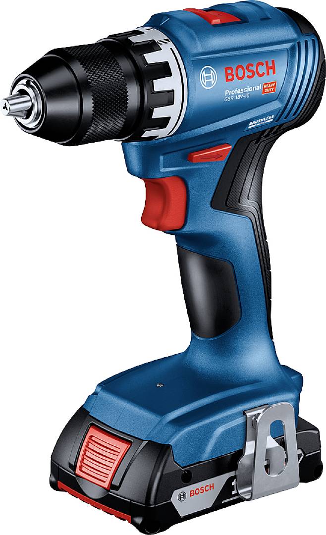 Bosch Professional GSR 18V-45 06019K3205 Skruvdragare batteri, Borrskruvdragare batteri 18 V 2 Ah Li-Ion borstfri