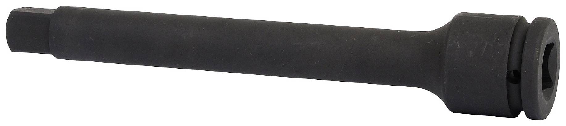 Crni, metalni adapter ili produžetak sa kvadratnim krajem i zaobljenim područjem za hvatanje.