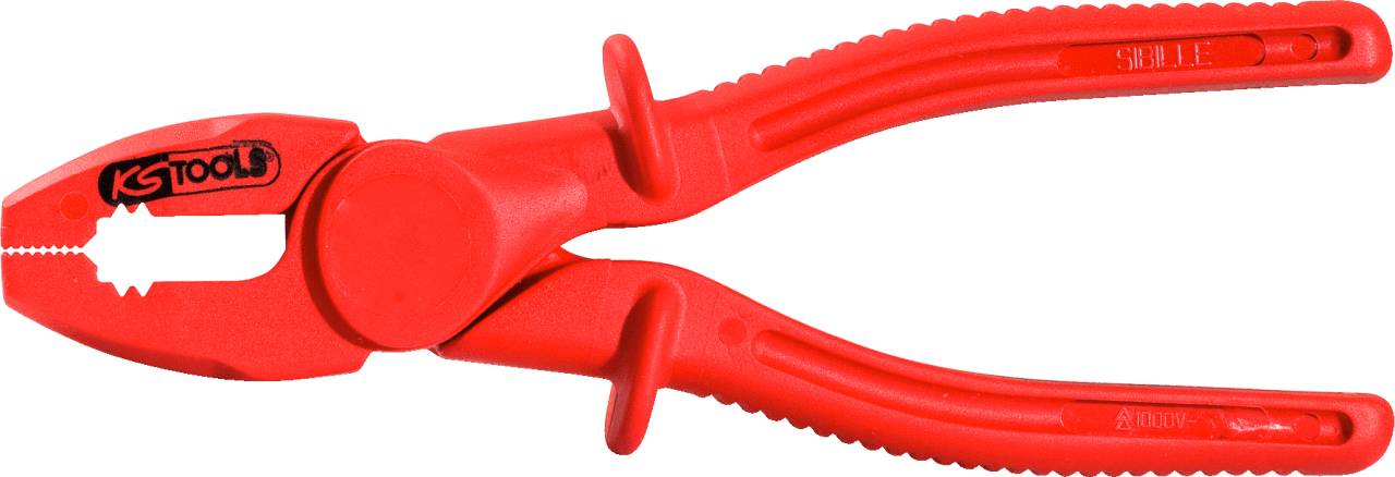 Obična izolirana kliješta, označena 'KS Tools', pokazuju prikladnost za električne alate.