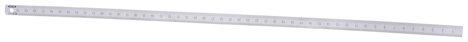 Dugi, srebrni metar s centimetarskim oznakama na bijeloj pozadini, prikazan blago savinut.