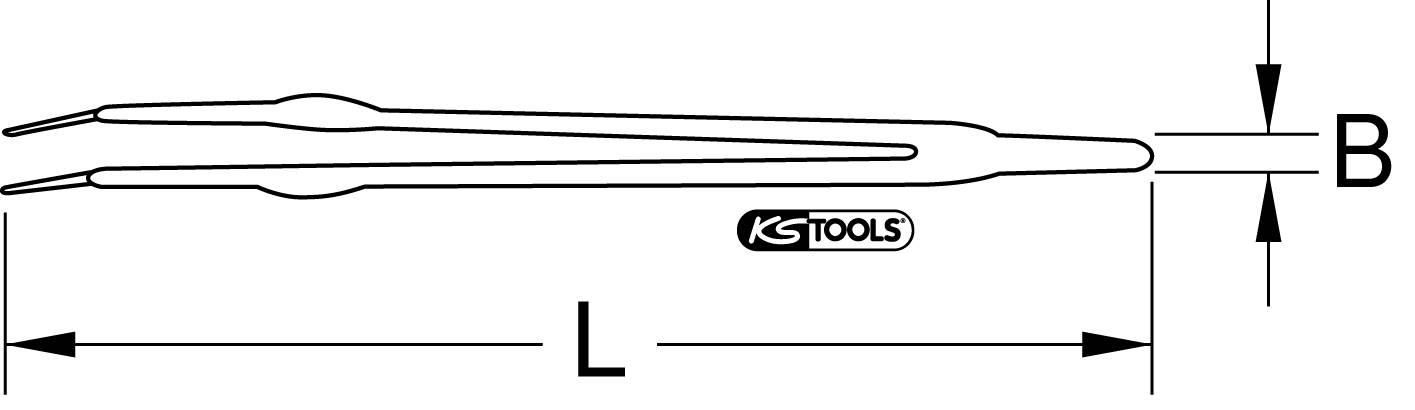 Šestar s oznakama 'B' i 'L'. Logo 'KS Tools' u sredini.