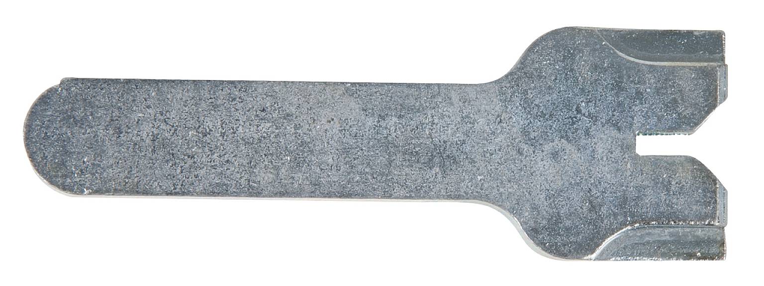 Metalni ključ u obliku debele žlice sa savijenim otvorom na kraju, vjerojatno specijalizirani alat.