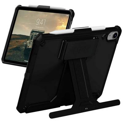 Tablet u čvrstoj crnoj zaštitnoj futroli sa stalkom. Na zaslonu se prikazuje vrijeme 9:41 i slika automobila na cesti.