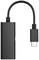 USB-C do Ethernet adaptera u crnoj boji; plosnati dizajn s fleksibilnim kabelom. Omogućava mrežno povezivanje za USB-C uređaje.
