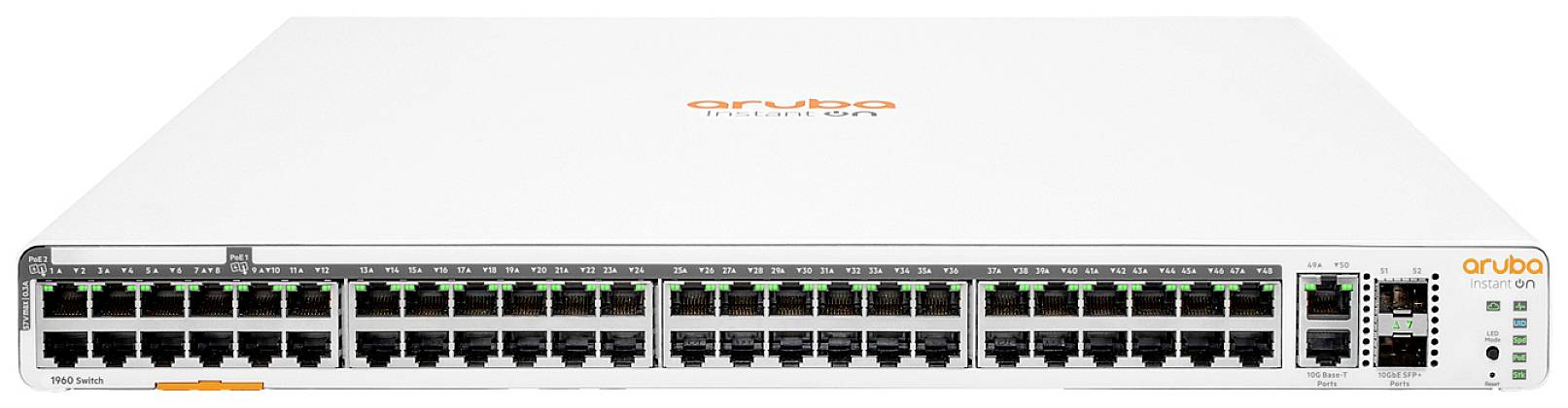Mrežni switch Aruba s više Ethernet priključaka, pogodan za upravljanje mrežnim vezama u poduzećima.