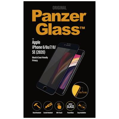 Zaštita zaslona 'PanzerGlass' za modele iPhonea. Crna i prijateljska za kućište zaštita. Otporna na udarce i ogrebotine, 100% osjetljiv na dodir.