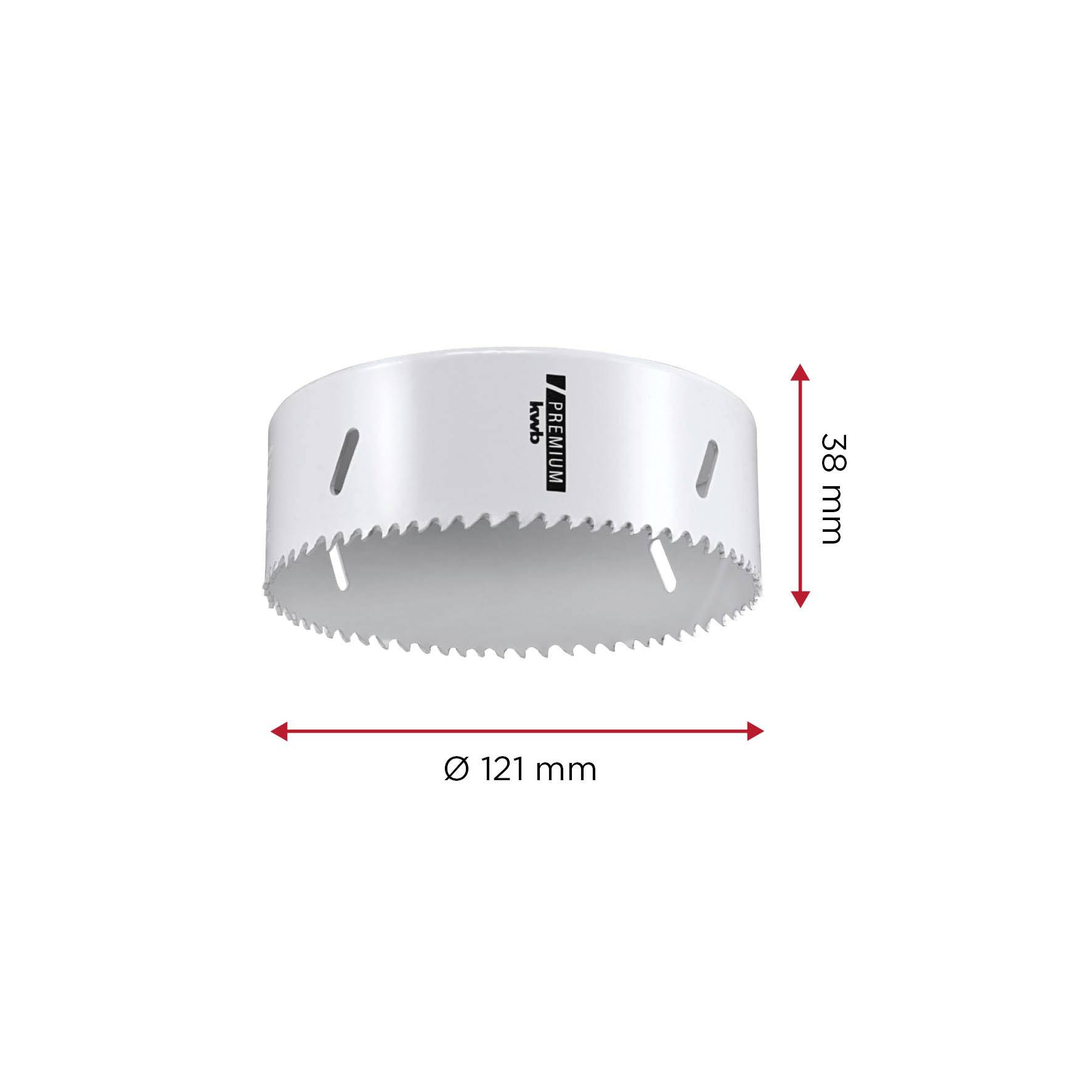 Kružna pila promjera 121 mm i visine 38 mm.