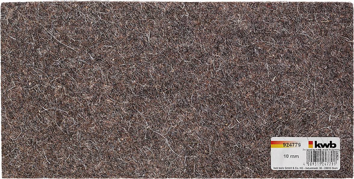 Pravokutni komad filcanog materijala, debljine 10 mm, s etiketom u donjem desnom kutu koji prikazuje broj proizvoda.