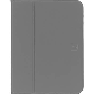 Siva futrola ili zaštita za tablet s prednjim preklopom i zaobljenim desnim rubom, prikazana zatvorena.