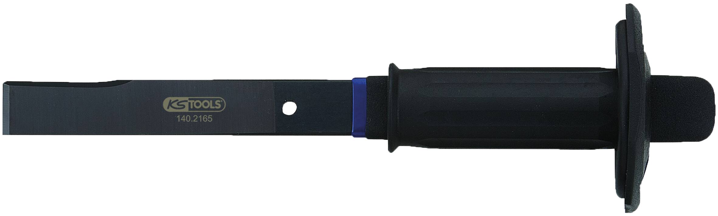 Crni alat za rezanje s ručkom i nastavkom za oštrice od KS Tools-a, model broj '142.2106', namijenjen profesionalnoj upotrebi.