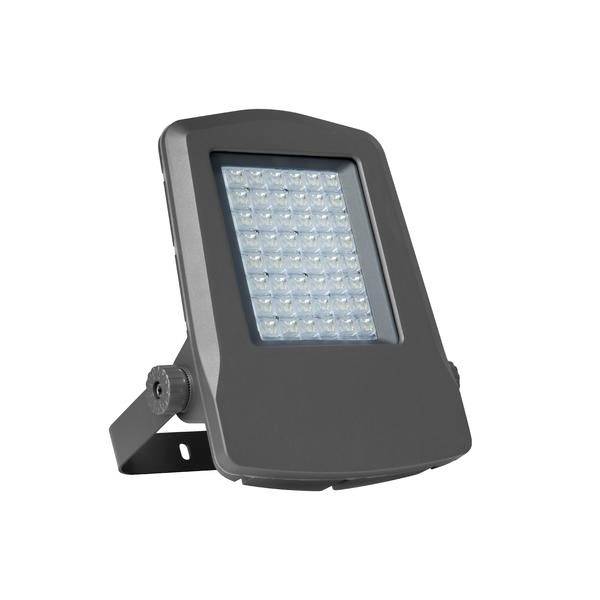 Crni LED reflektor pravokutnog oblika s više LED svjetlosnih elemenata, pogodan za vanjsku rasvjetu.