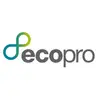 Slika prikazuje logo tvrtke 'ecopro' u sivoj boji slova, lijevo od njega zeleni i plavi simbol beskonačnosti.