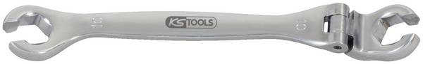 KS Tools 518.0380 CHROMEplus otvoreni dvostruki okasti ključ sa zglobom, 10 mm