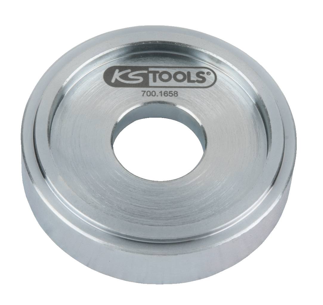 Srebrni prstenastu nasadni ključ s natpisom 'KS Tools 700.1658'.