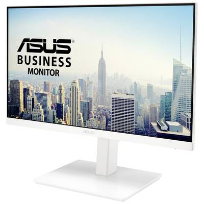 ASUS poslovni monitor s pogledom na grad u pozadini, prikazuje panoramu nebodera, uključujući Empire State Building.